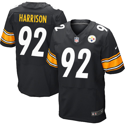 Men's Elite James Harrison Nike Jersey Black Home - #92 NFL Pittsburgh Steelers